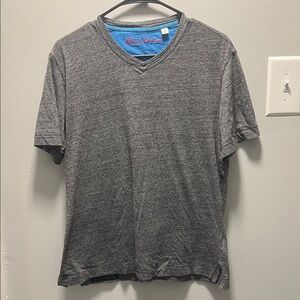 Robert Graham Gray Classic V-Neck Shirt Sz L